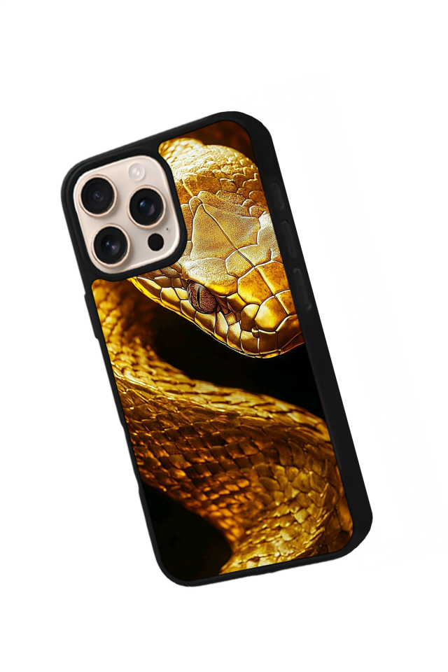 iPhone 16 Pro Max Uyumlu Yılan Tasarımlı Glossy Premium Kılıf