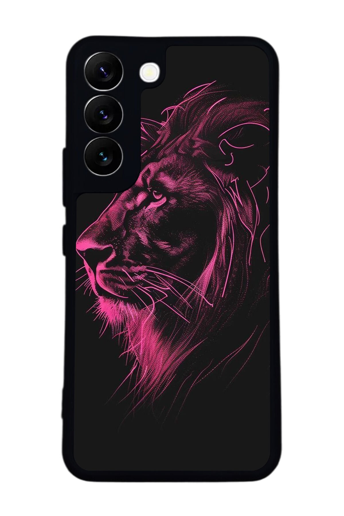 Samsung Galaxy S22 Uyumlu Aslan Tasarımlı Glossy Premium Kılıf