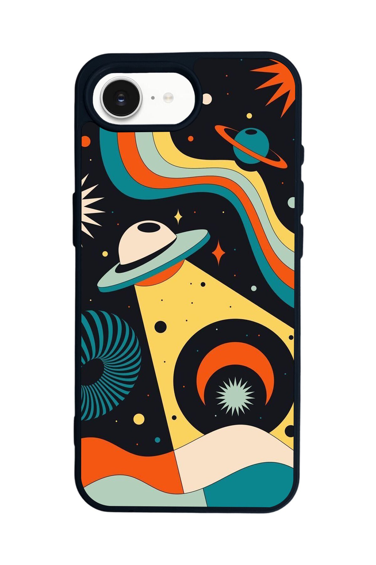 iPhone 16E Uyumlu Uzay Tasarımlı Glossy Premium Kılıf