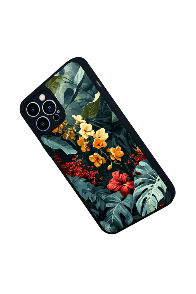 iPhone 13 Pro Max Uyumlu Botanik Tasarımlı Glossy Premium Kılıf