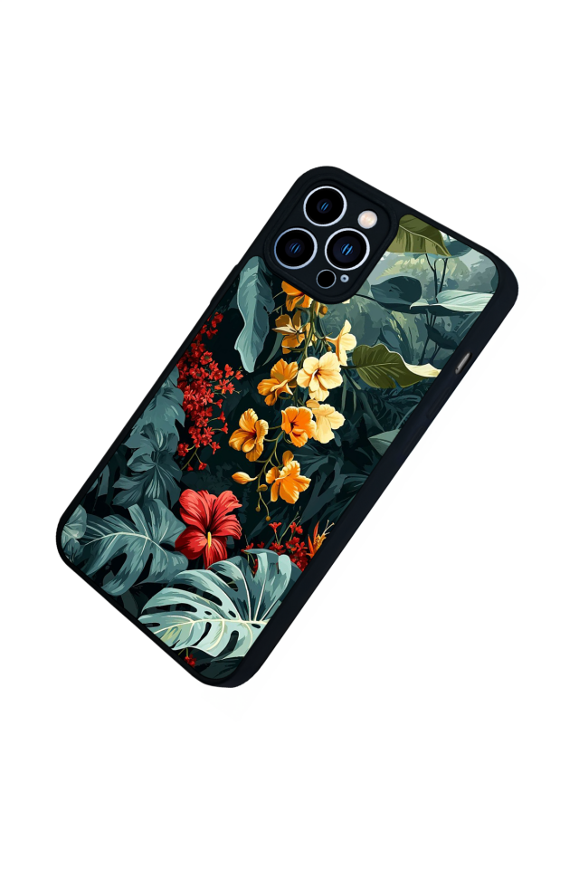 iPhone 13 Pro Max Uyumlu Botanik Tasarımlı Glossy Premium Kılıf