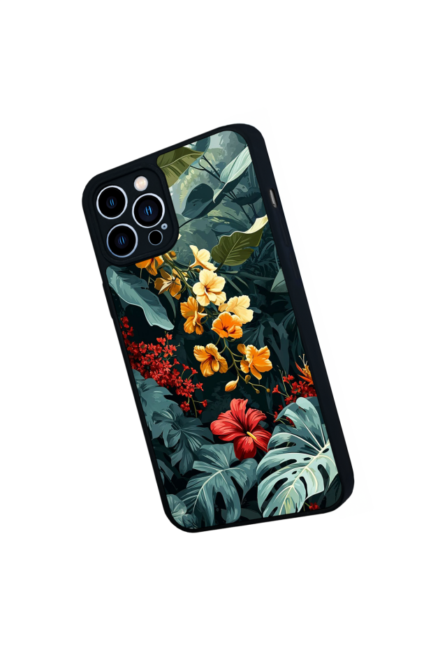 iPhone 13 Pro Max Uyumlu Botanik Tasarımlı Glossy Premium Kılıf