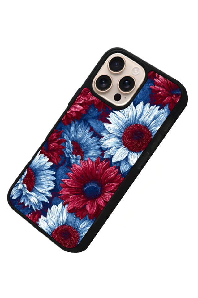 iPhone 15 Pro Uyumlu Cicek Tasarımlı Glossy Premium Kılıf