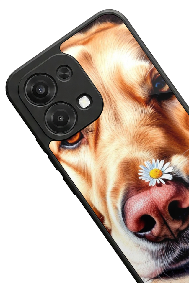 Oppo A6 Pro Uyumlu Golden Kopek Tasarımlı Glossy Premium Kılıf