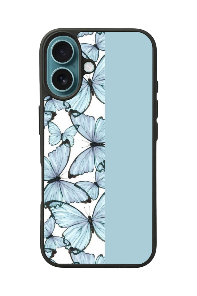 iPhone 16 Plus Uyumlu Kelebek Tasarımlı Glossy Premium Kılıf