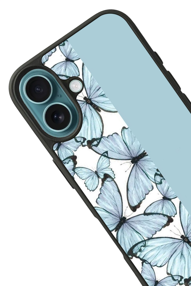 iPhone 16 Plus Uyumlu Kelebek Tasarımlı Glossy Premium Kılıf
