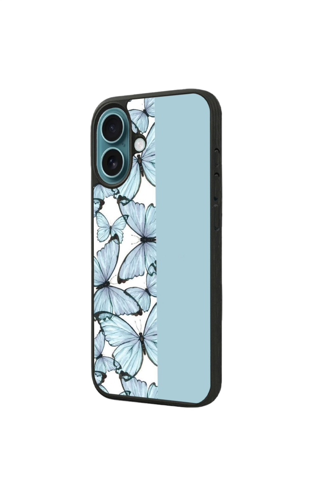 iPhone 16 Plus Uyumlu Kelebek Tasarımlı Glossy Premium Kılıf