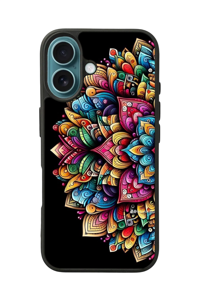 iPhone 16 Uyumlu Mandala Tasarımlı Glossy Premium Kılıf