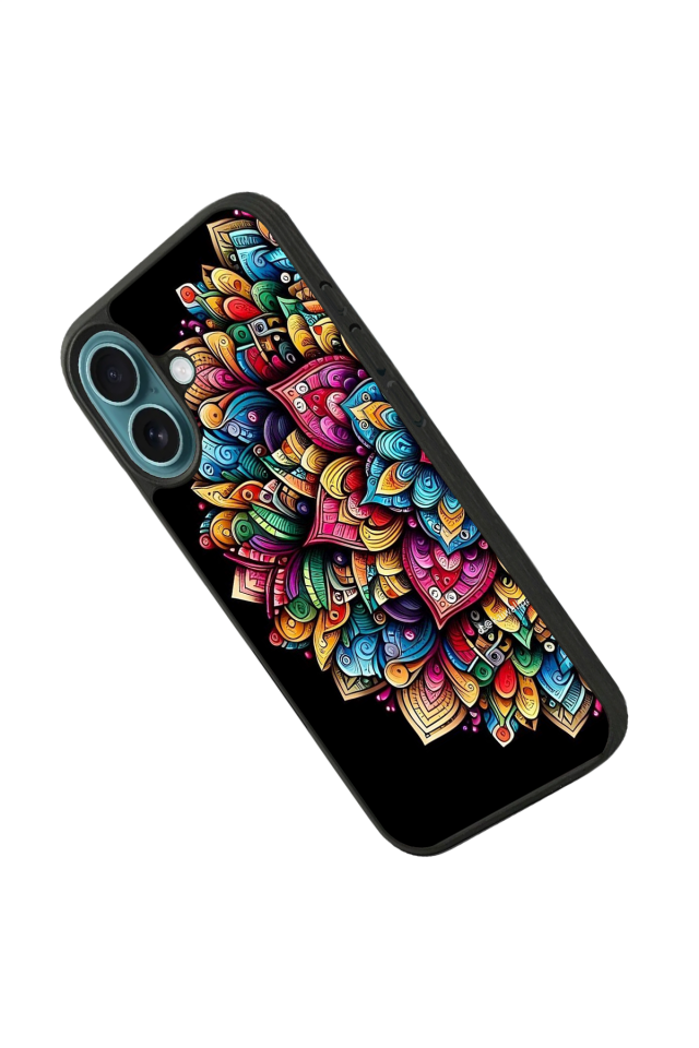 iPhone 16 Uyumlu Mandala Tasarımlı Glossy Premium Kılıf