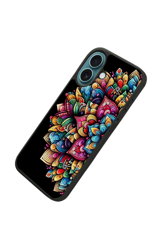 iPhone 16 Uyumlu Mandala Tasarımlı Glossy Premium Kılıf