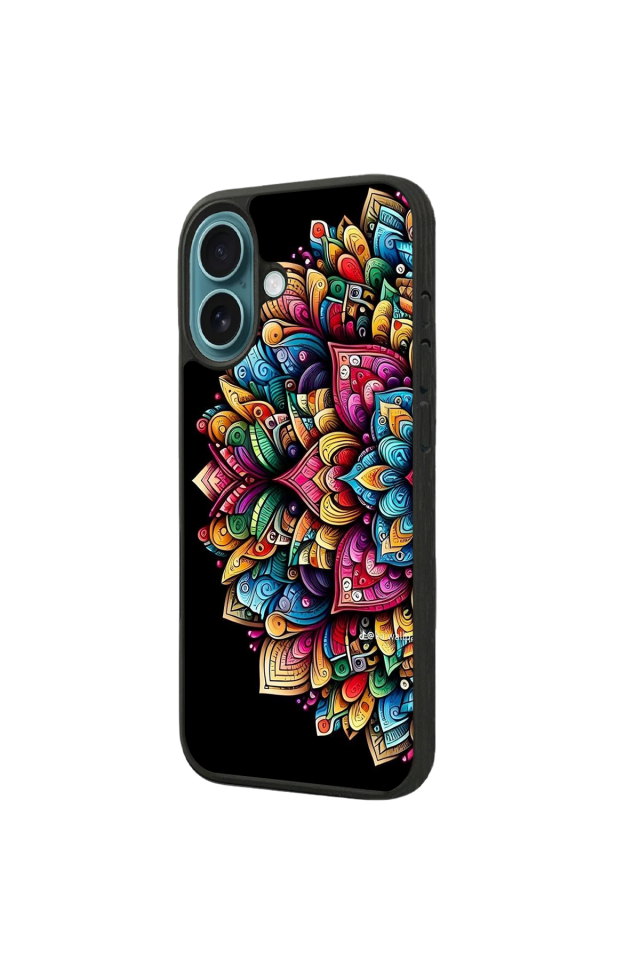 iPhone 16 Uyumlu Mandala Tasarımlı Glossy Premium Kılıf