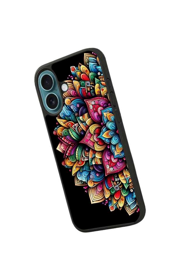 iPhone 16 Uyumlu Mandala Tasarımlı Glossy Premium Kılıf