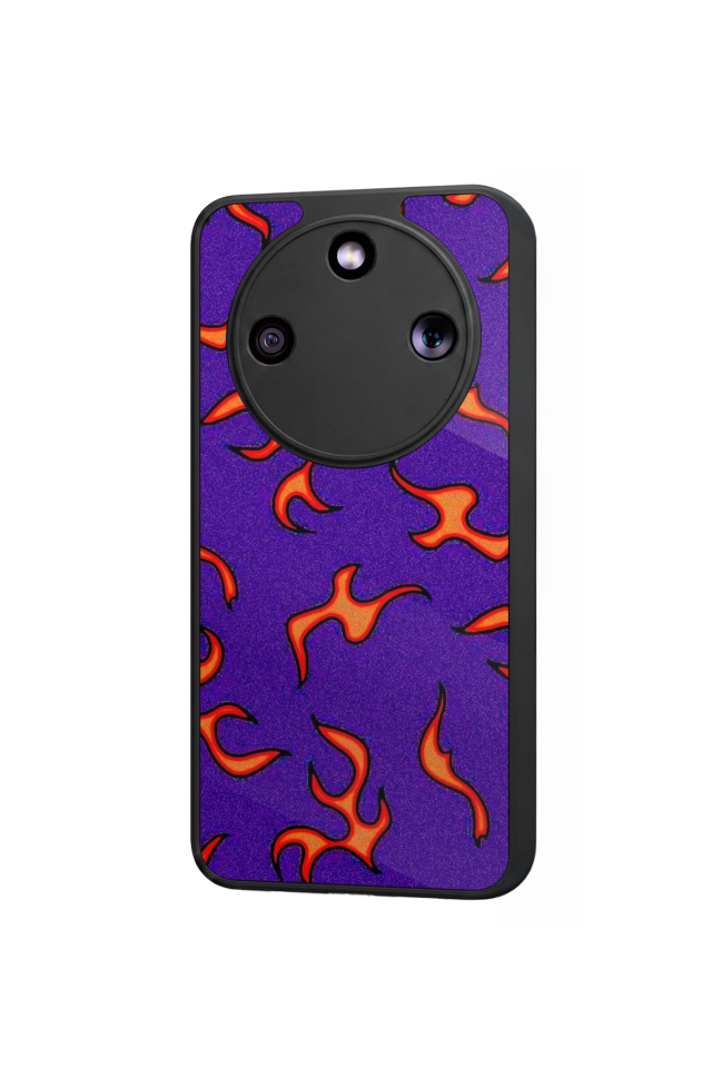 Honor Magic 8 Lite Uyumlu Retro Flame Patterns Tasarımlı Glossy Premium Kılıf