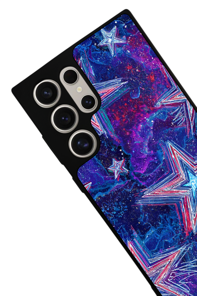 Samsung Galaxy S22 Ultra Uyumlu Retro Yildizlar Tasarımlı Glossy Premium Kılıf