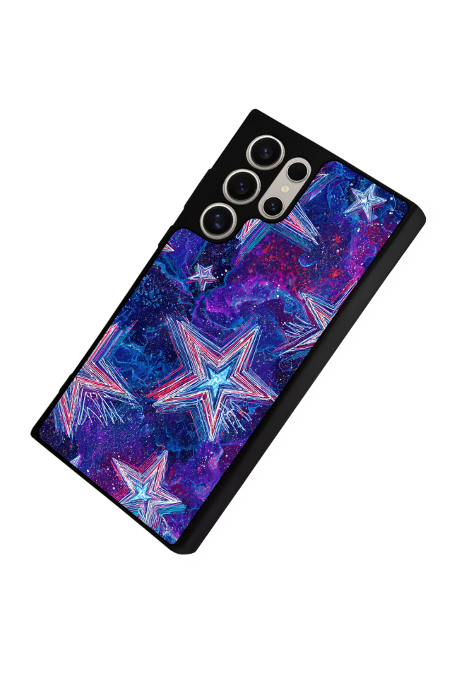 Samsung Galaxy S22 Ultra Uyumlu Retro Yildizlar Tasarımlı Glossy Premium Kılıf