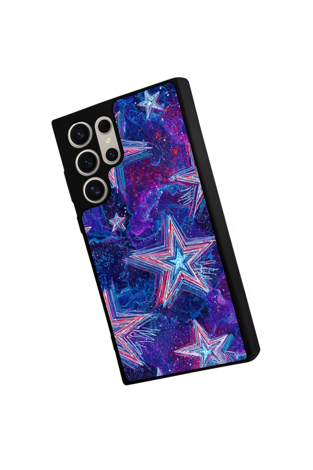 Samsung Galaxy S22 Ultra Uyumlu Retro Yildizlar Tasarımlı Glossy Premium Kılıf