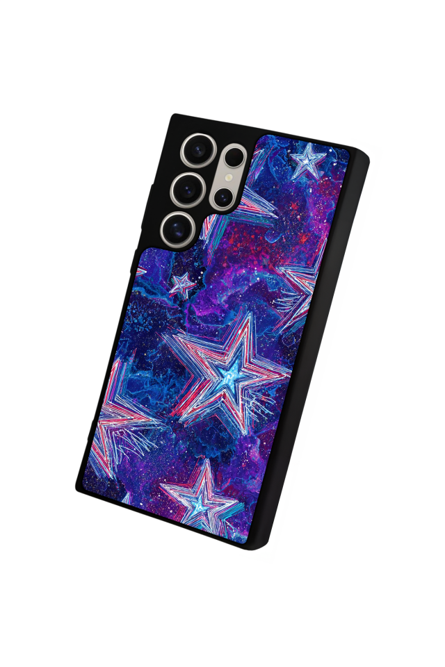 Samsung Galaxy S22 Ultra Uyumlu Retro Yildizlar Tasarımlı Glossy Premium Kılıf