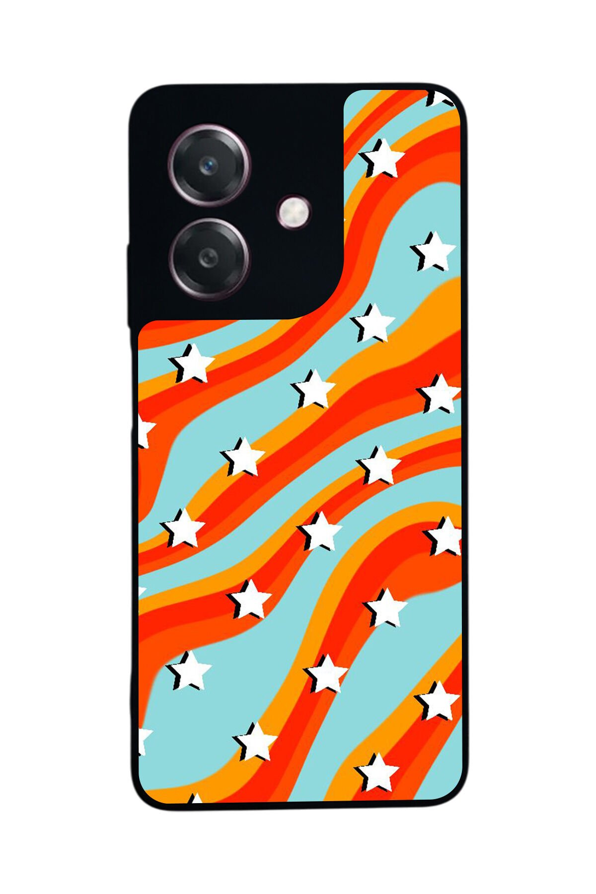 Oppo A3 5G Uyumlu Retro Yildizlar Tasarımlı Glossy Premium Kılıf