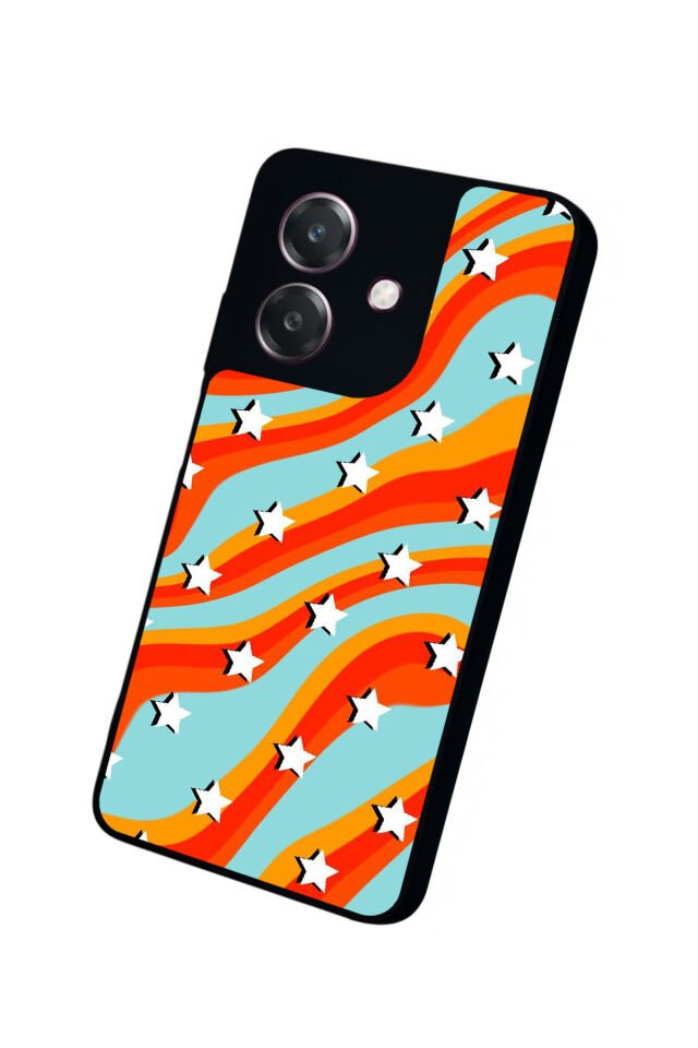 Oppo A3 5G Uyumlu Retro Yildizlar Tasarımlı Glossy Premium Kılıf