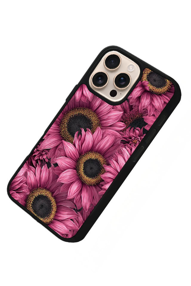 iPhone 15 Pro Uyumlu Cicek Tasarımlı Glossy Premium Kılıf