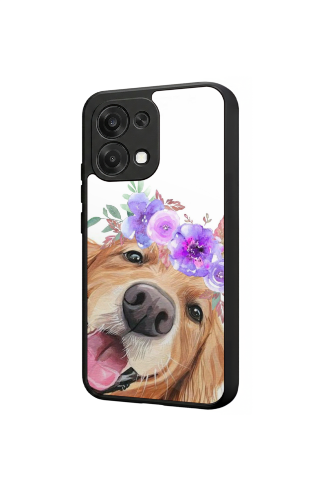 Oppo A6 Pro Uyumlu Golden Kopek Tasarımlı Glossy Premium Kılıf