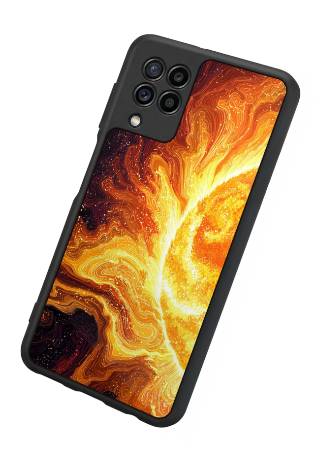 Samsung Galaxy M32 Uyumlu Güneş Tasarımlı Glossy Premium Kılıf
