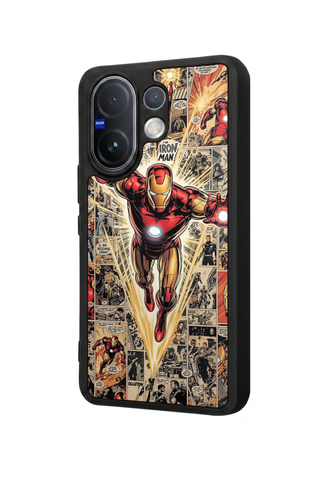 Vivo V60 Uyumlu Iron Man ( Demir Adam ) Tasarımlı Glossy Premium Kılıf