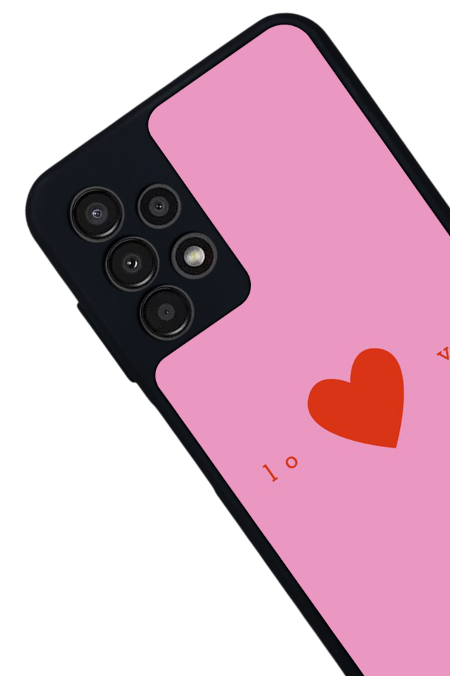 Samsung Galaxy A13 Uyumlu Kalp Love Tasarımlı Glossy Premium Kılıf