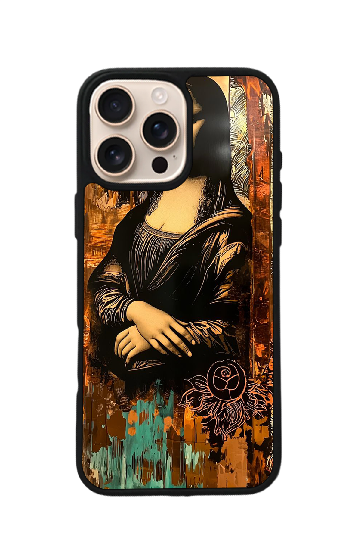 iPhone 16 Pro Max Uyumlu Monalisa Tasarımlı Glossy Premium Kılıf