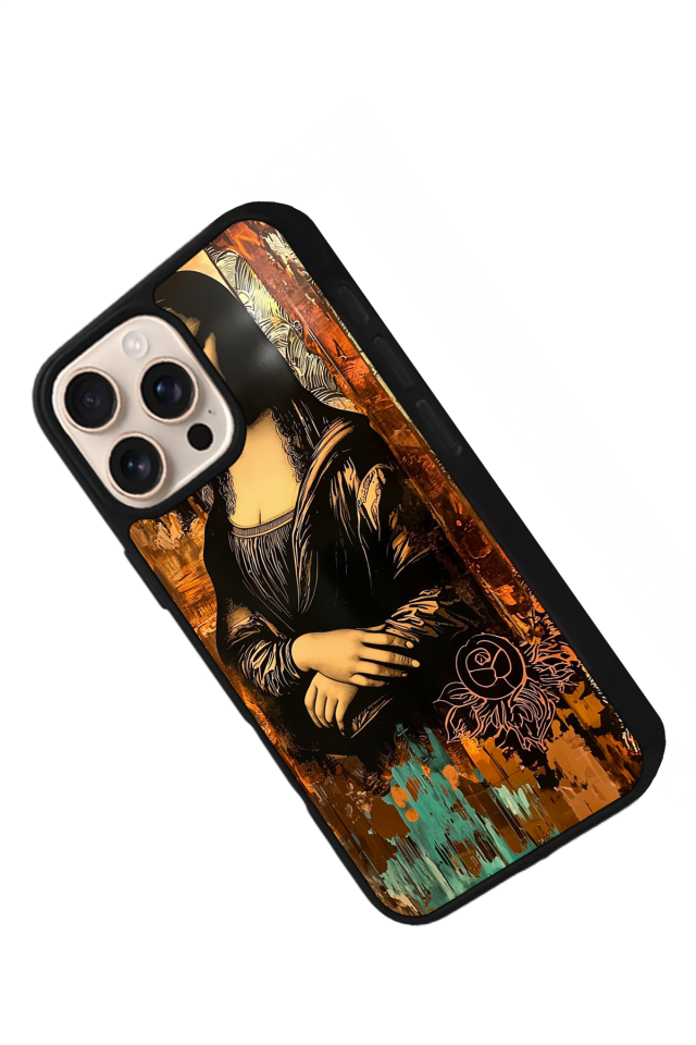 iPhone 16 Pro Max Uyumlu Monalisa Tasarımlı Glossy Premium Kılıf
