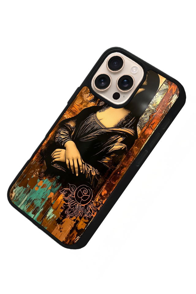 iPhone 16 Pro Max Uyumlu Monalisa Tasarımlı Glossy Premium Kılıf
