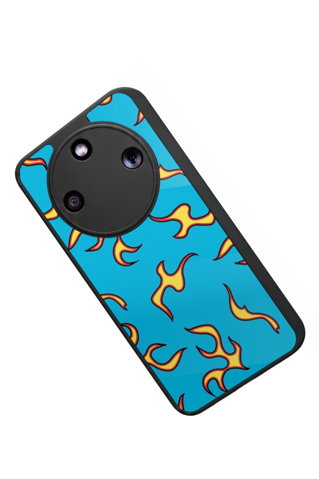 Honor Magic 8 Lite Uyumlu Retro Flame Patterns Tasarımlı Glossy Premium Kılıf