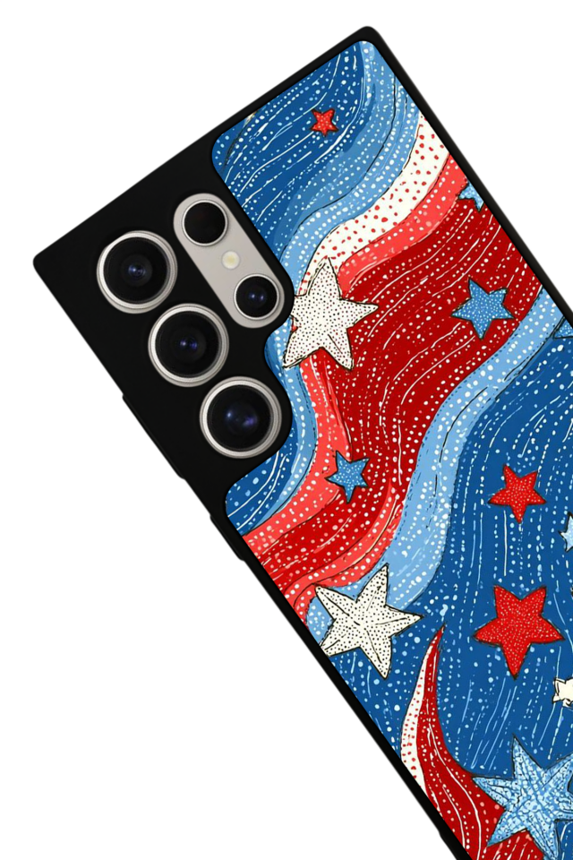 Samsung Galaxy S22 Ultra Uyumlu Retro Yildizlar Tasarımlı Glossy Premium Kılıf