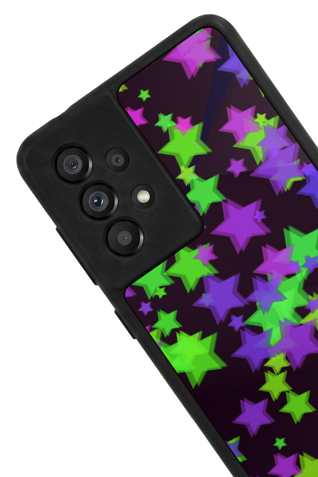 Samsung Galaxy A73 Uyumlu Retro Yildizlar Tasarımlı Glossy Premium Kılıf
