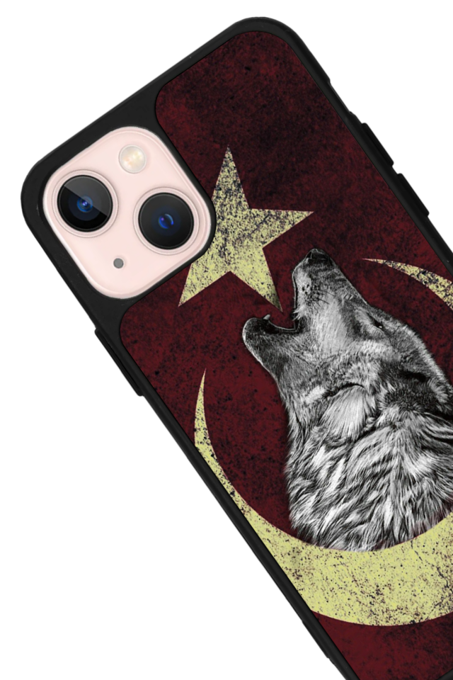 iPhone 13/14 Uyumlu Bozkurt Tasarımlı Glossy Premium Kılıf