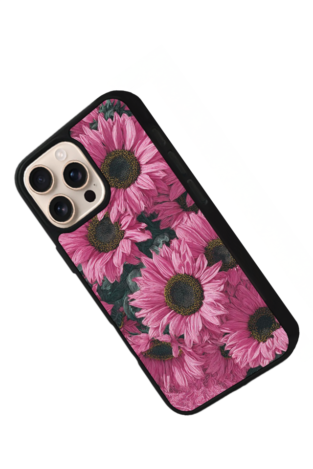 iPhone 15 Pro Uyumlu Cicek Tasarımlı Glossy Premium Kılıf