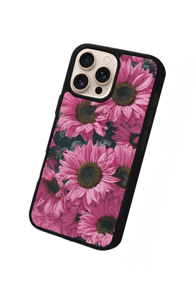 iPhone 15 Pro Uyumlu Cicek Tasarımlı Glossy Premium Kılıf