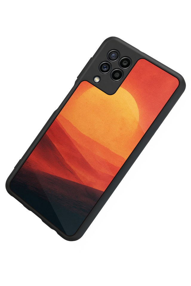 Samsung Galaxy M32 Uyumlu Güneş Tasarımlı Glossy Premium Kılıf