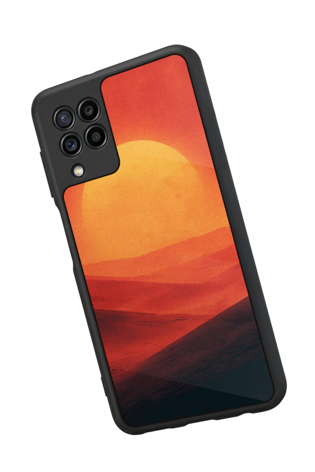 Samsung Galaxy M32 Uyumlu Güneş Tasarımlı Glossy Premium Kılıf