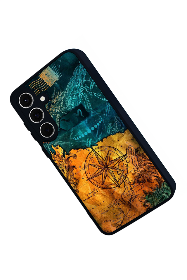Samsung Galaxy A16 Uyumlu Harita Tasarımlı Glossy Premium Kılıf