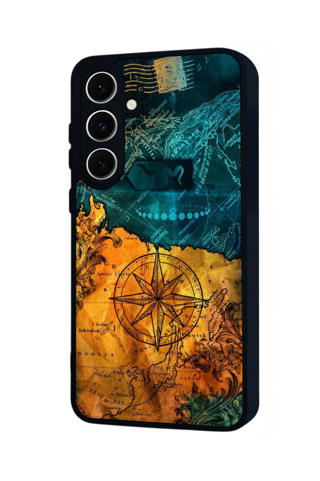 Samsung Galaxy A16 Uyumlu Harita Tasarımlı Glossy Premium Kılıf
