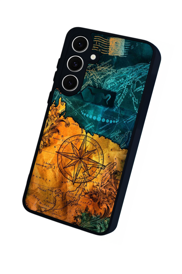 Samsung Galaxy A16 Uyumlu Harita Tasarımlı Glossy Premium Kılıf