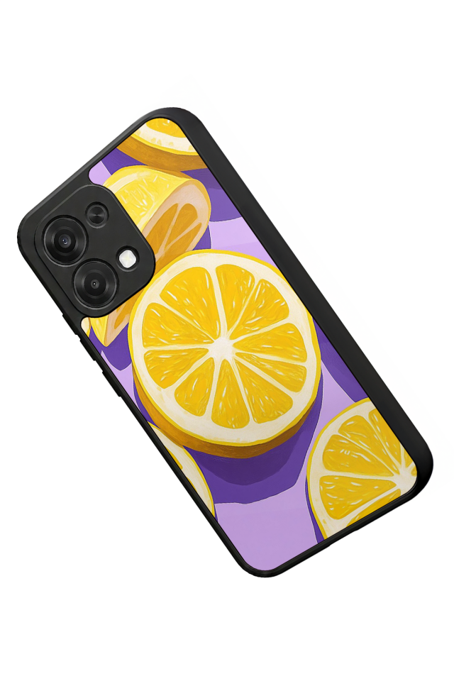 Oppo A6 Pro Uyumlu Limon Tasarımlı Glossy Premium Kılıf