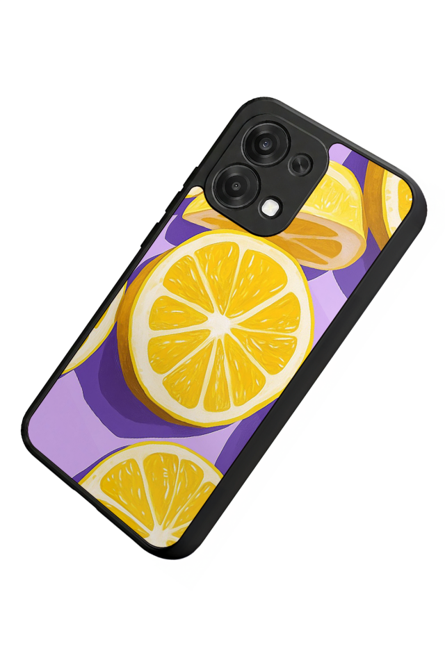 Oppo A6 Pro Uyumlu Limon Tasarımlı Glossy Premium Kılıf