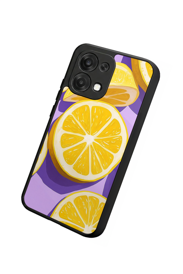 Oppo A6 Pro Uyumlu Limon Tasarımlı Glossy Premium Kılıf