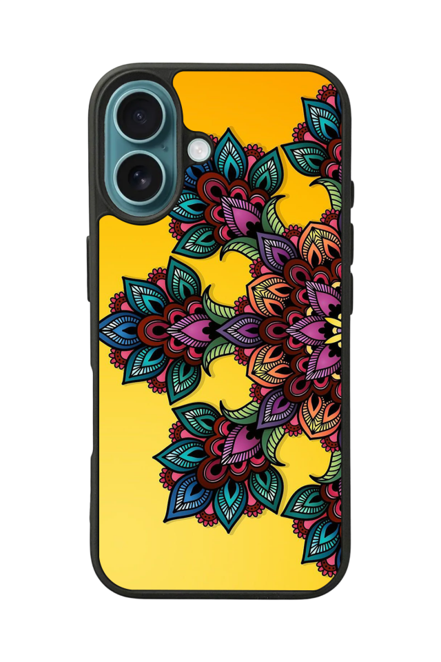 iPhone 16 Uyumlu Mandala Tasarımlı Glossy Premium Kılıf