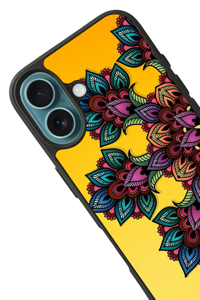 iPhone 16 Uyumlu Mandala Tasarımlı Glossy Premium Kılıf