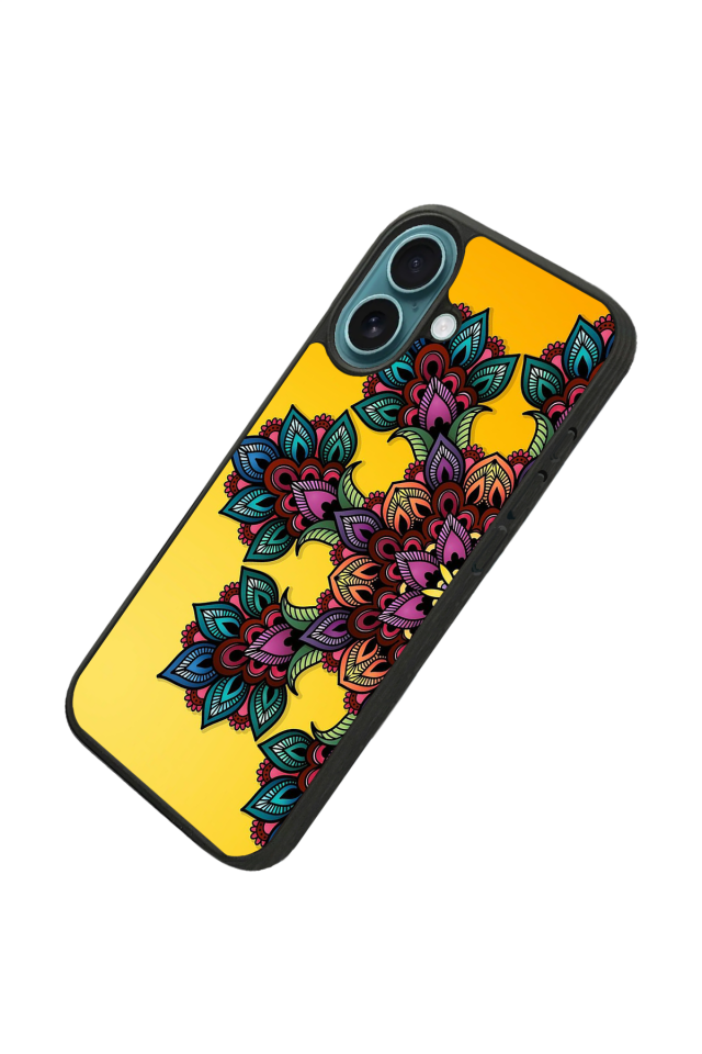 iPhone 16 Uyumlu Mandala Tasarımlı Glossy Premium Kılıf