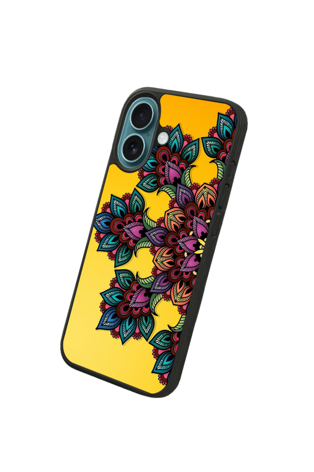 iPhone 16 Uyumlu Mandala Tasarımlı Glossy Premium Kılıf