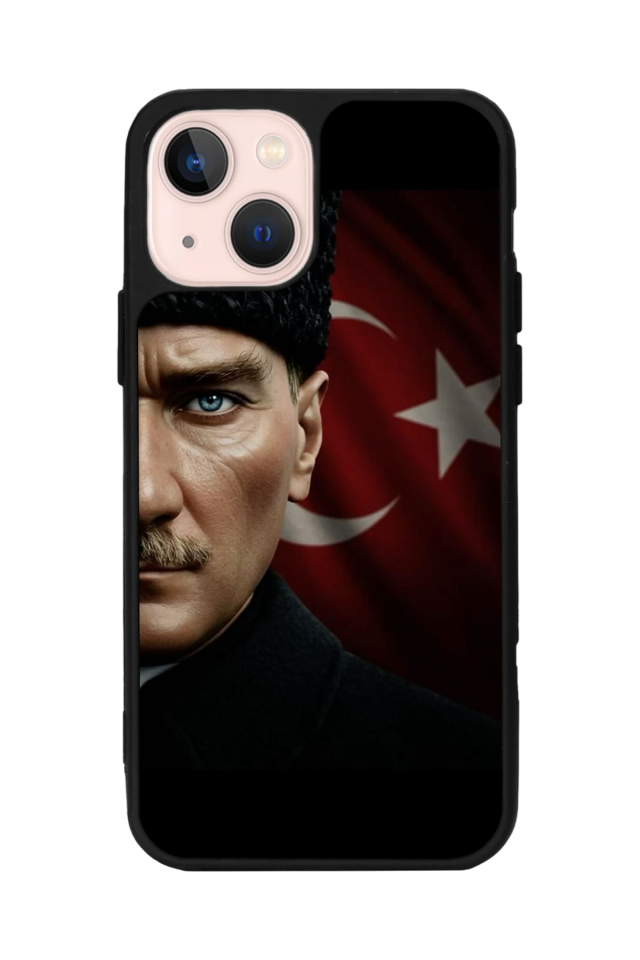iPhone 14 Plus Uyumlu Mustafa Kemal Ataturk Tasarımlı Glossy Premium Kılıf
